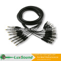 Metal female XLR to stereo male 1/4" jack audio snake cable